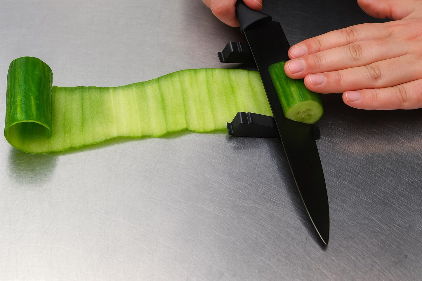 Magnetic Katsuramuki slicer tool for easy daikon, cucumber, vegetables slicing
